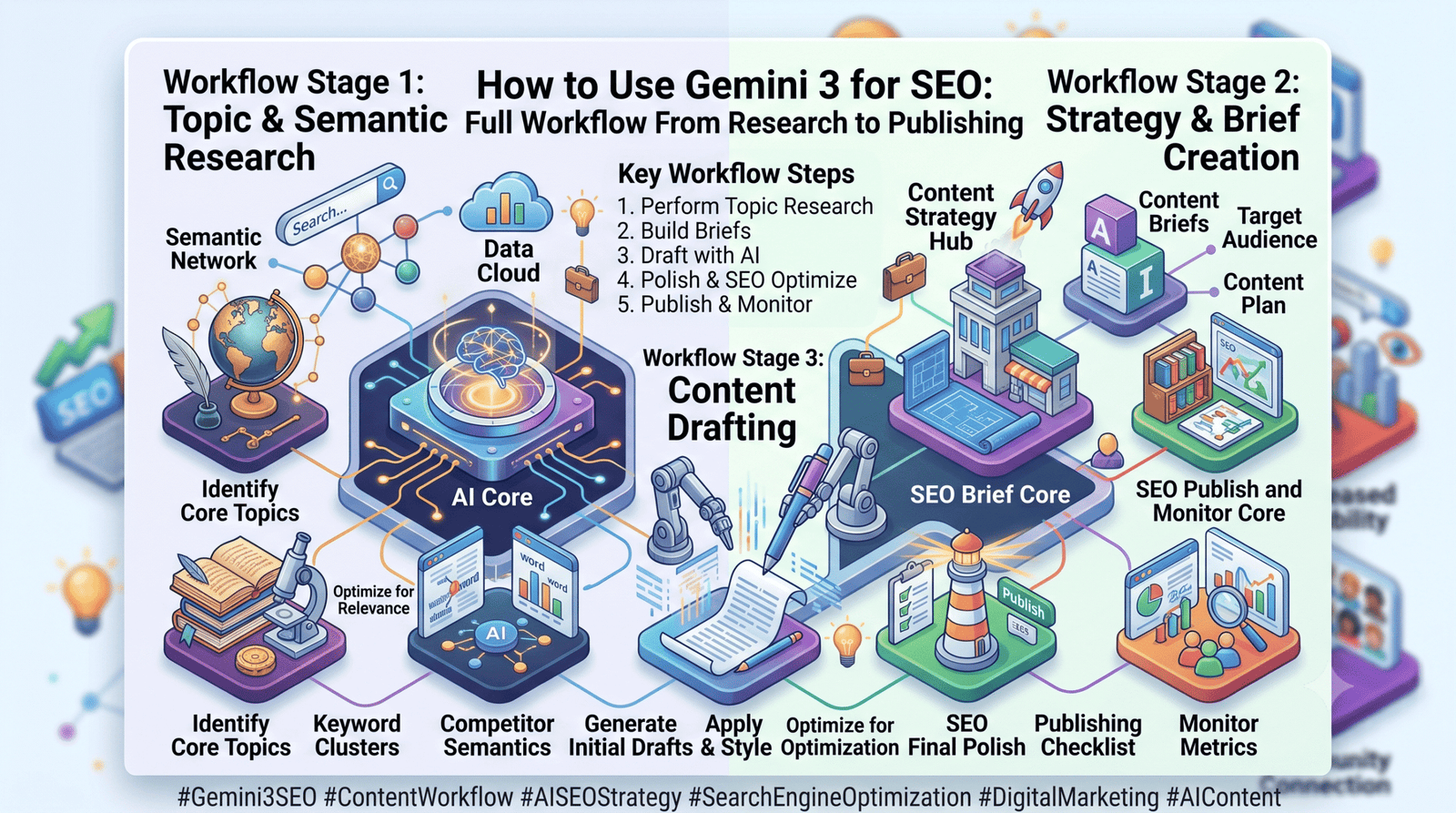 How to Use Gemini 3 for SEO Full Workflow From Research to Publishing