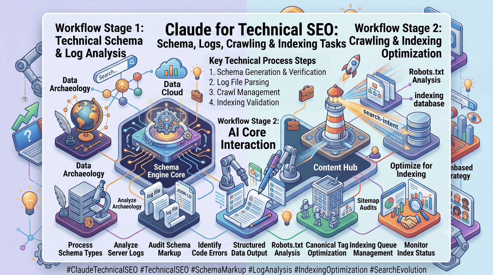 Claude for Technical SEO: Schema, Logs, Crawling & Indexing Tasks